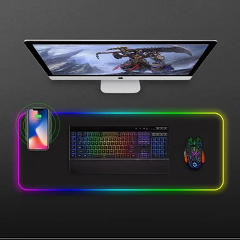 

Shining Mouse Pad Chargable Large Mouse Pad Computer Mouse Mat with Wireless Charger for Mobilephone