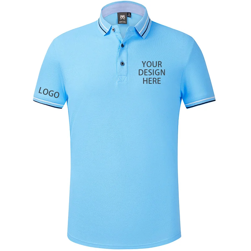 Индивидуальная вышивка 100% бамбуковое волокно короткая рубашка-поло и печать