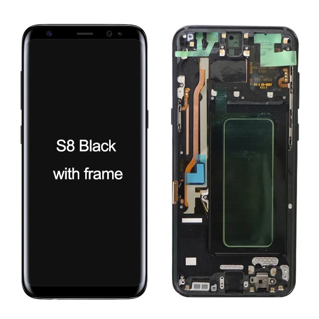 S8 Black With Frame AMOLED ЖК-дисплей для samsung Galaxy S8 S8 Plus ЖК-дисплей G950 G950F G955 G955F ЖК-дисплей сенсорный экран оцифровать с рамкой - Цвет: S8 Black With Frame