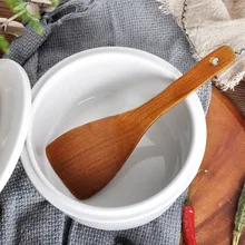Long Wooden Cooking Rice Scoop Spatula Wood rice spoon Household Kitchen Utensil Non-stick Hand Wok Shovel Kitchen Tools