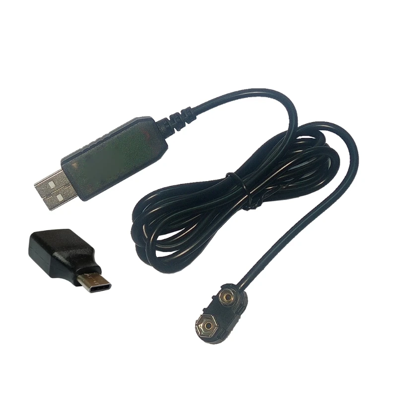 6F22 9V 배터리 제거기 멀티미터 마이크 용 USB/타입 C 어댑터 전원 공급 장치로 9 볼트 배터리 교체