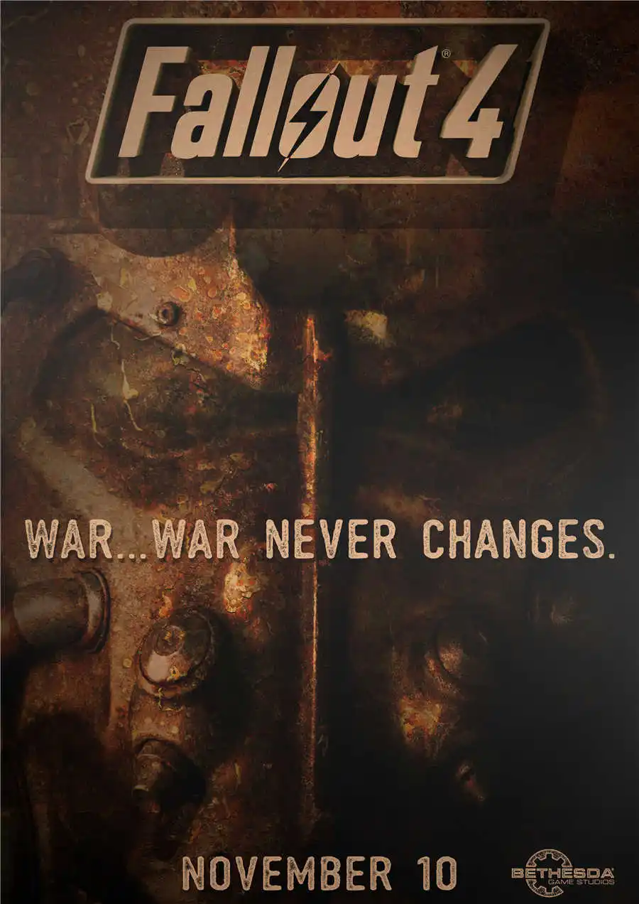 movie1 Fallout 3 4 игровой плакат античный рисунок винтажная печать настенная наклейка крафт-бумага кафе Паб Бар домашний декор Picture42x30cm - Цвет: movie1