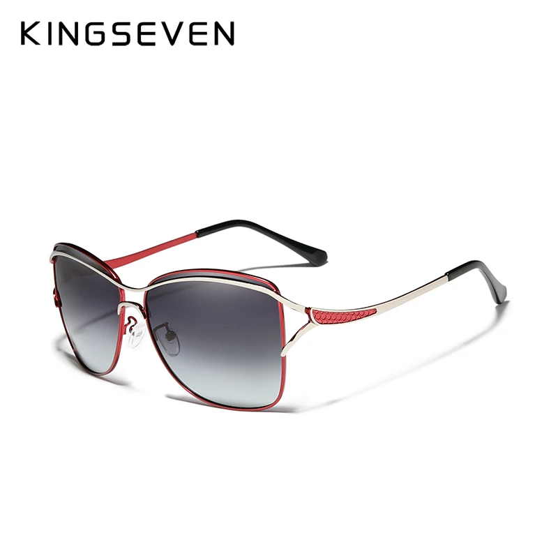 KINGSEVEN Retro Womens Sun glasses Polarized Luxury Ladies Brand Designer Gradient Lens Sunglasses Eyewear For Women Female big round sunglasses Sunglasses