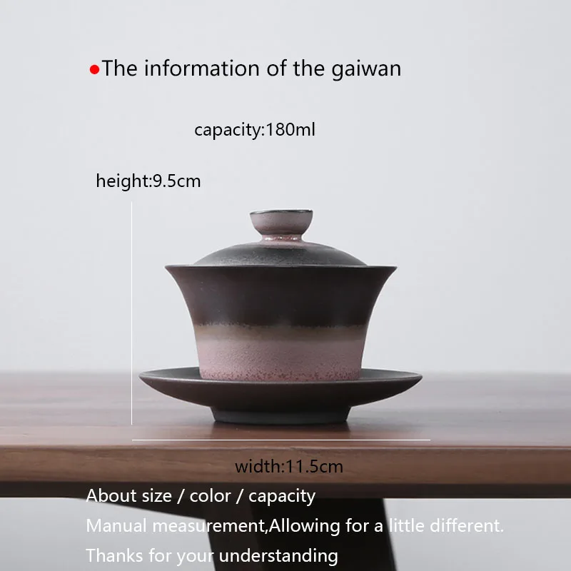 Gaiwan Tureen 180 мл керамическая чайная соусница для тарелки набор крышек чайная посуда ручной работы контейнер посуда для напитков Pu'er пиалы для чая мастер рукоделье чашка подарок