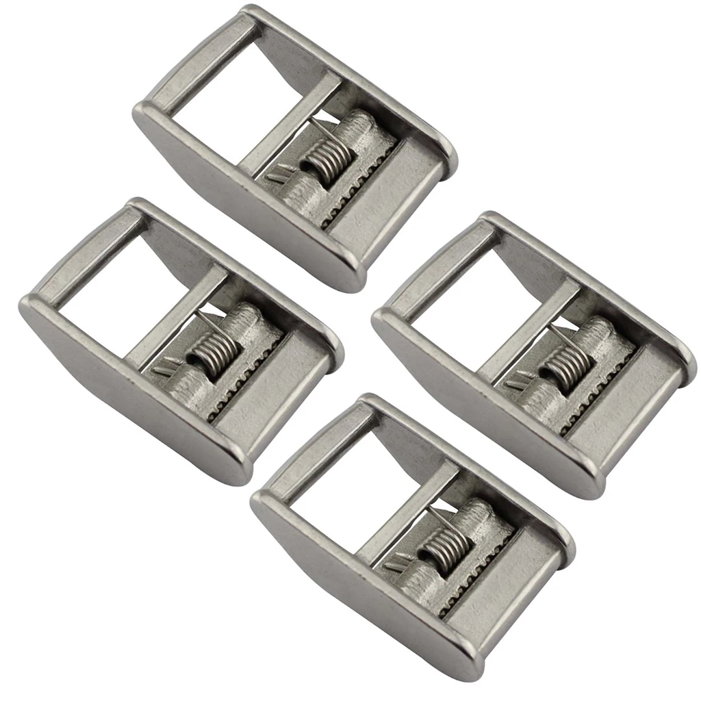 4 Pieces 25mm 316 Stainless Steel Cam Buckle For Tie-Down Straps