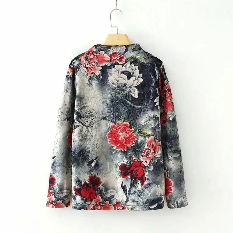 XL~ 5XL Цветочные леопардовые клетчатые зимние Бархатные Топы большого размера Женская водолазка футболка с длинным рукавом толстая футболка H762