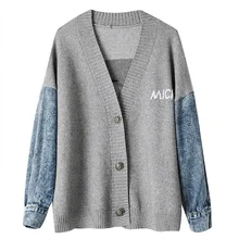 Zsrs осенний и зимний свитер с Микки Маусом, свободный свитер с персонажами из мультфильмов, женский джинсовый свитер с вышивкой