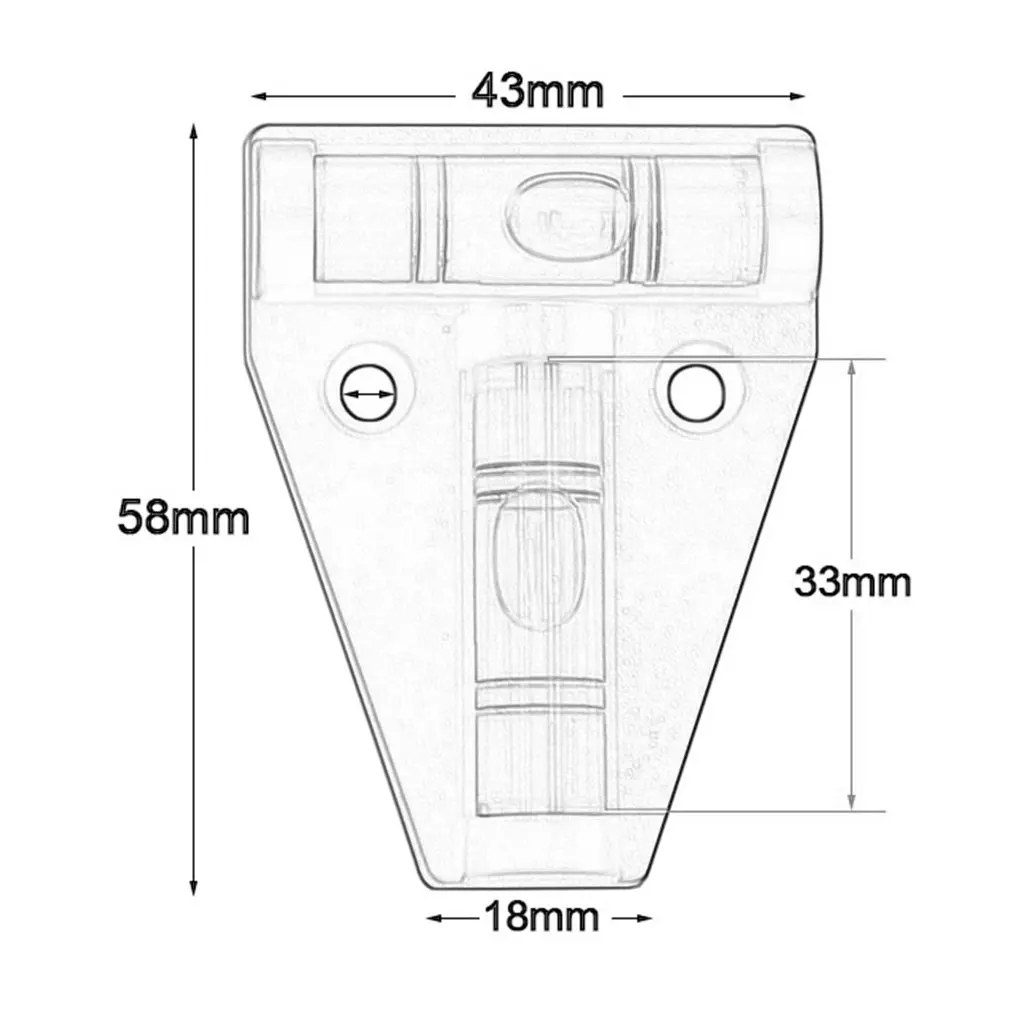 Spirit Level 1Pcs Mini T Type Measurement Instrument Triangular T-type Bubble Shell Plastic
