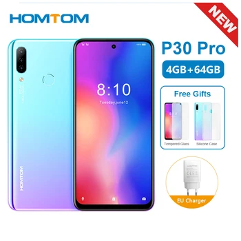 

HOMTOM P30 Pro Global Version Android 9.0 4G Mobile Phone MT6763 Octa Core 4GB 64GB 4000mAh 6.41'' Face ID 19.5:9 13MP+5MP+2MP