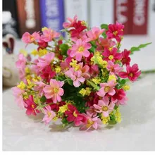 Африканская Маленькая ромашка имитация букета прыжки синяя Хризантема поддельный цветок гостиная Один Букет украшение цветок шелк