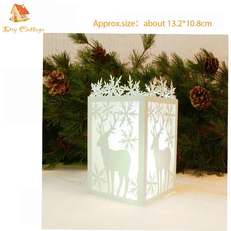 

Christmas deer lantern Cutting Dies New 2019 Craft Dies Cut for Card Making Scrapbooking DIY Home Decorative