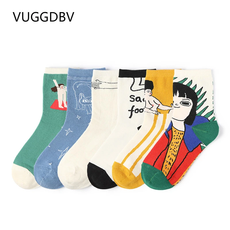 Носки женские милые детские носки с рисунками из мультфильмов calcetines mujer divertido