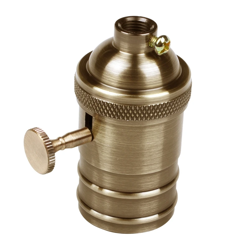 

E26/E27 Retro Vintage Antique Edison Brass Copper Lamp Light Bulb Holder Socket Antique Brass