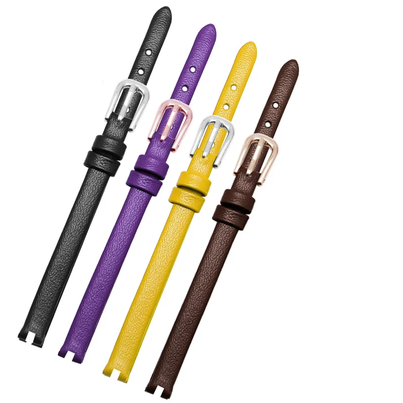 Elegant Ultrathin Leather Watch Band with Pin Buckle