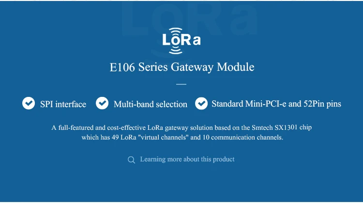 Ворота sx1301 LoRa модуль в связи RF 915 МГц SPI интерфейс 27dBmE106-915G27P беспроводной трансивер большие расстояния