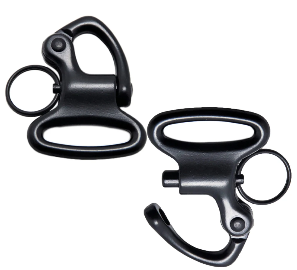 

GUGULUZA Black 2 pcs 1" Quick Release Snap Shackle Gun Sling Swivel for Rifle / Shotgun