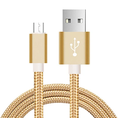 Micro Usb кабель Android Быстрая зарядка USB синхронизации данных Зарядное устройство кабели мобильный телефон кабель для samsung A7 S7 для Xiaomi 1 м/2 м/3 м провода - Цвет: Gold