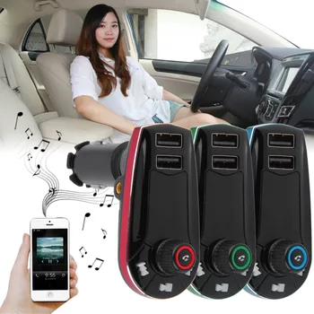 

Portable FM Transmitter Bluetooth FM Modulators Car Audio MP3 Player USB Output Wireless Car Kit Charger Blue High Quality