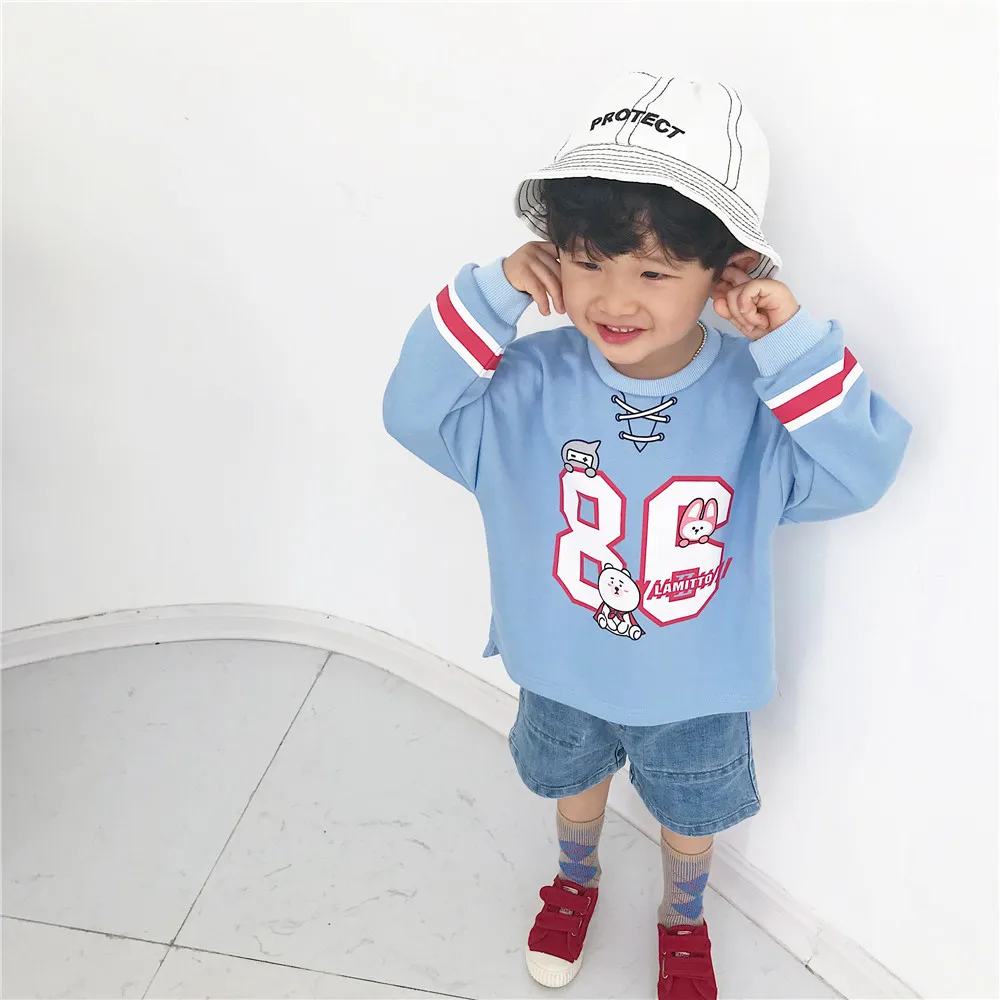 Tonytaobaby/новая осенняя одежда; спортивная одежда с длинными рукавами для малышей; свитер для маленьких девочек; толстовка для мальчиков
