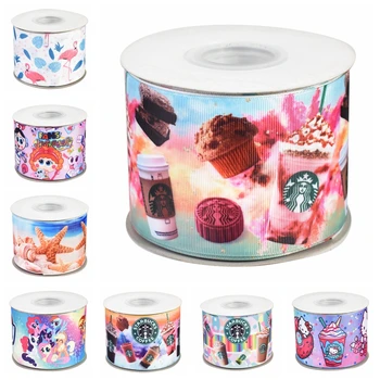 

HSDRibbon Cartoon style 38MM 50MM 75MM Heat transfer printed on Grosgrain Ribbon