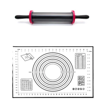 

Professional Non-Stick Rolling Pin with Thickness Discs, One Size, with A Mat