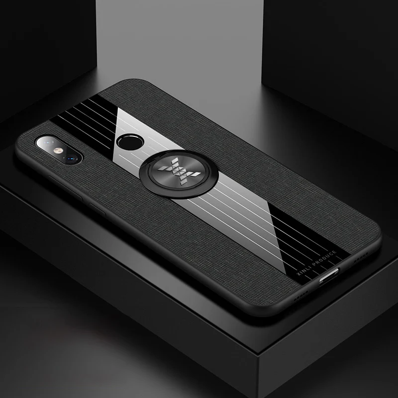 Black and Ring Ikrsses для Xiaomi mi 9 чехол простая скатерть текстура автомобильный держатель с магнитным креплением чехол для Xiaomi mi 8 lite mi 9se TPU рамка и крышка ПК - Цвет: Black and Ring