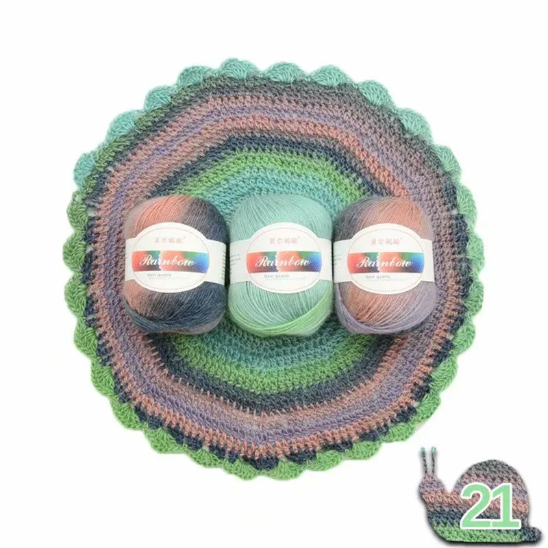 21 6pcs 6 шт. африканская кружевная ткань пряжа diy ленты для рукоделия необычная шерстяная пряжа ручное вязание 50 г/шт - Цвет: 21 6pcs