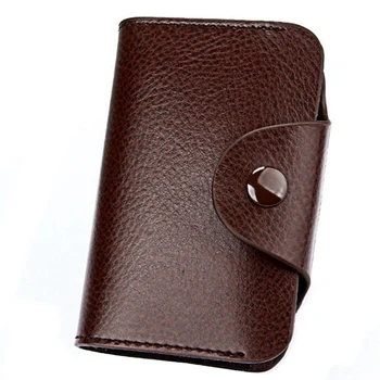 

Leather Men'S And Women'S Card Wallet Bank Credit Card Candy Color Card Bag(Coffee)