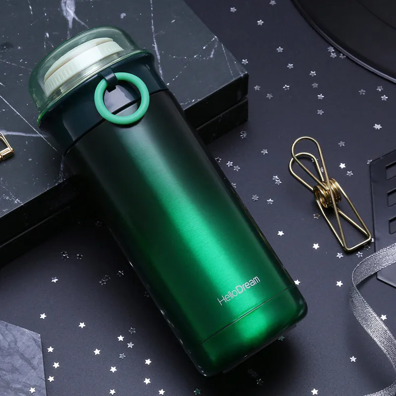 Lonely Star color ful Aurora постепенная смена цвета термос чашка бутылка из нержавеющей стали Вакуумная фляжка-термос бутылка кофе кружка - Цвет: dark green