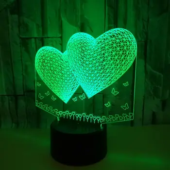 

I LOVE YOU Sweet Lover Heart 3D LED USB Lamp Romantic Decor 7 Colors Night Light Girlfriend Gift Mother's Day with Remot Control