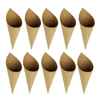 

100pcs Creative Vintage kraft Paper cylinder Confetti Cones Wedding Party Decor beautiful cup cakes surrounding wrap