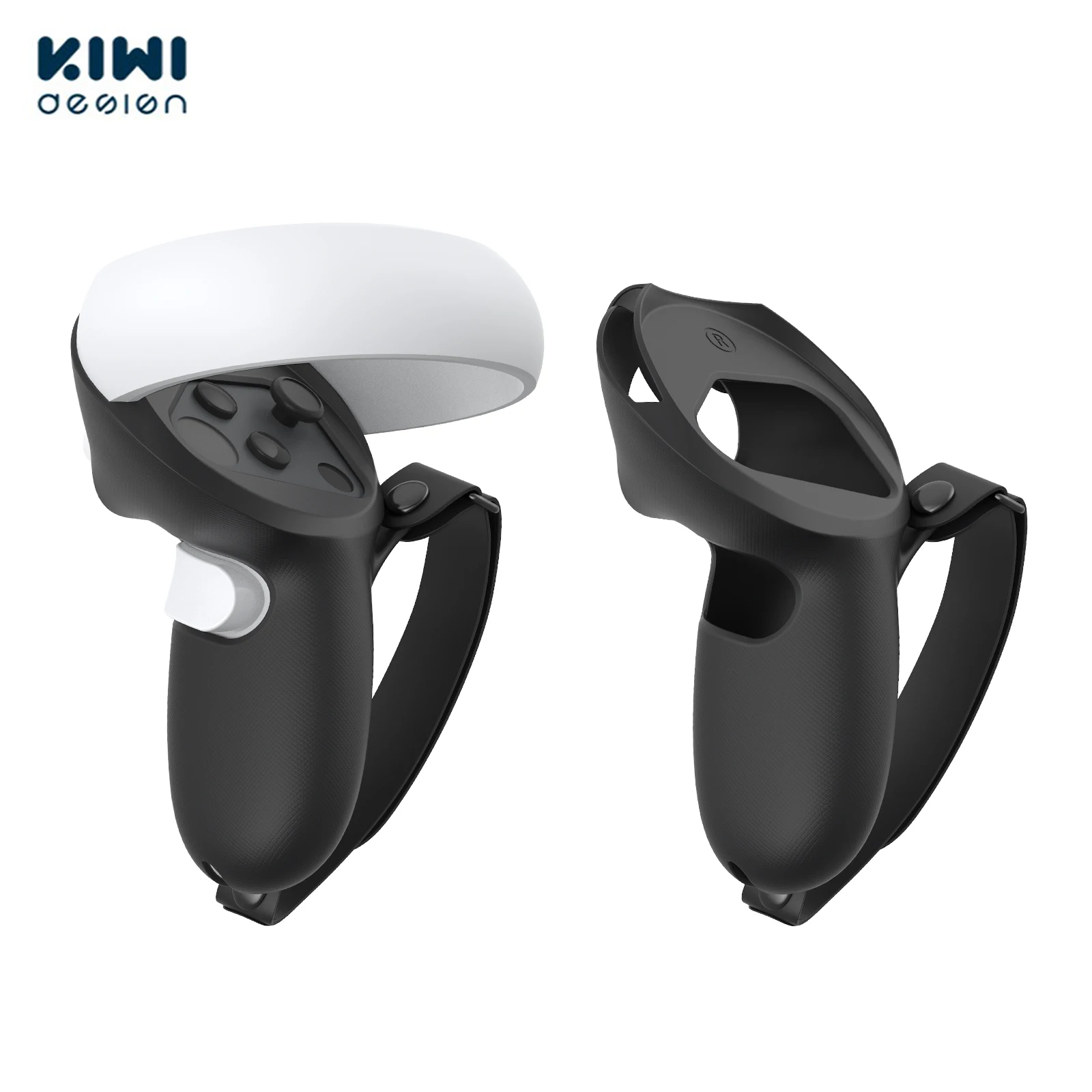 KIWI design Grip Cover For Oculus Quest 2 Touch Controller Grip Accessories Anti-Throw Handle Sleeve With Adjustable Hand Strap