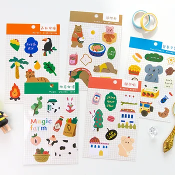 

Kawaii message flat sticker creative little cute hand account material decorative stickers kawaii school supplies