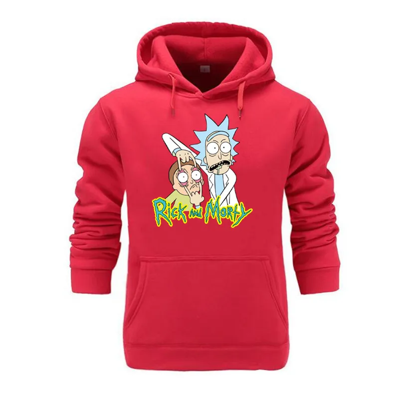 Hoodies Men Brand Autumn Rick morty Long Sleeve Solid Color Hooded Sweatshirt Mens Hoodie Tracksuit Sweat Coat Casual Sportswe - Цвет: Light gray