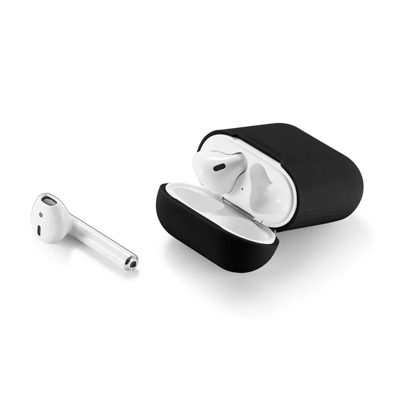 KJOEW для AirPods1 2 силиконовый чехол для apple, беспроводная bluetooth гарнитура, чехол, чистый цвет, простой чехол, анти-падение, коробка для хранения