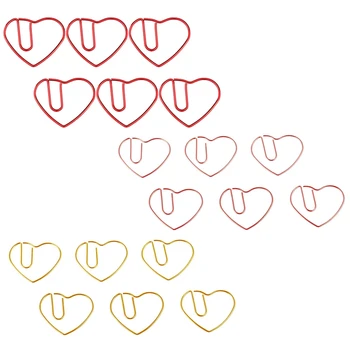 

100 Pieces Love Heart Shaped Small Paper Clips Bookmark Clips for Office School Home Metal Paper Clips