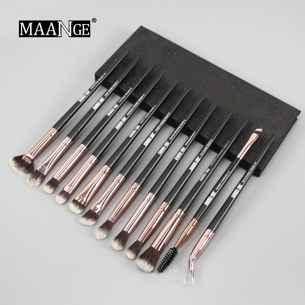 MAANGE Pro 3/5/12 шт./партия, набор кистей для макияжа, тени для век, растушевка, подводка для глаз, кисти для бровей, для макияжа, Новинка