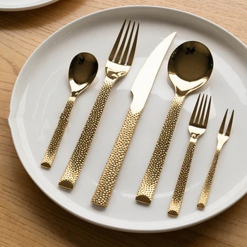 

6pcs Cutlery Set with Serving Set Metal Western Flatware Eating Utensils Set include 3 pcs fork 1 Steak Knives 2 spoon Tableware