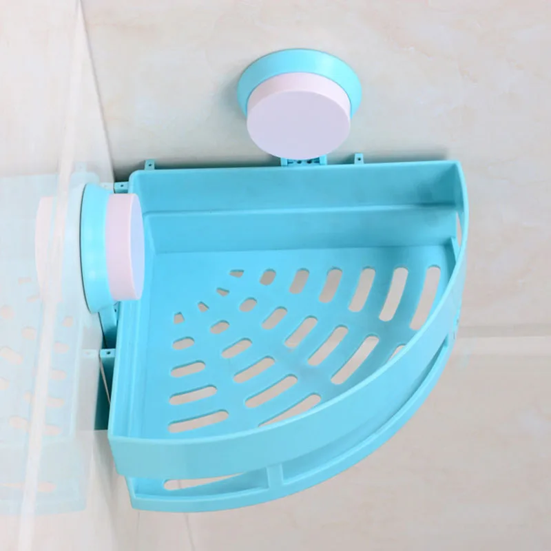 Blue Triangular Съемная душевая корзина для душа Caddy на присоске без сверления мощный сверхмощный Caddy на присоске водонепроницаемый Caddy Органайзер - Цвет: Blue Triangular