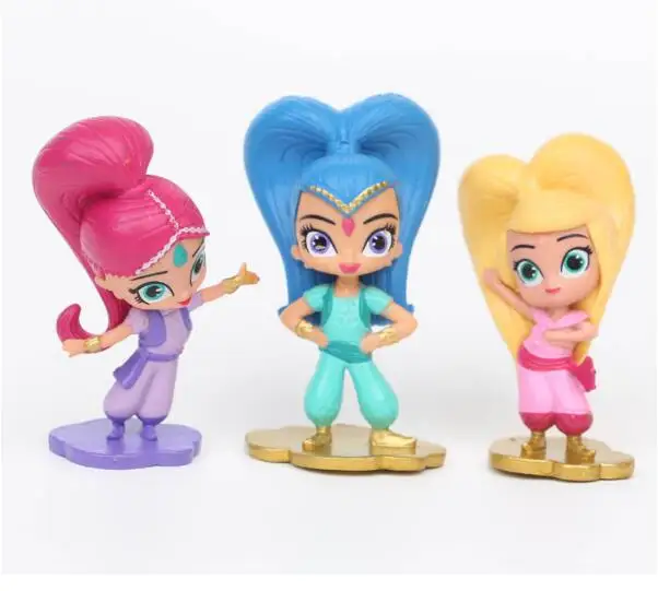 12pcs/set Shimmer Sister Action Figure Toys Cute Shine Girl Samira Pet Tiger Nahal Monkey Dragon Dolls Kids gift