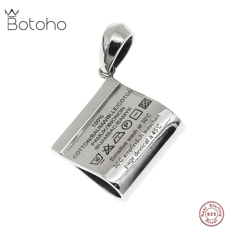 

BOTOHO New solid 100% s925 silver jewelry wallet pendant personality, old necklace accessories ins style Man and Woman pendant