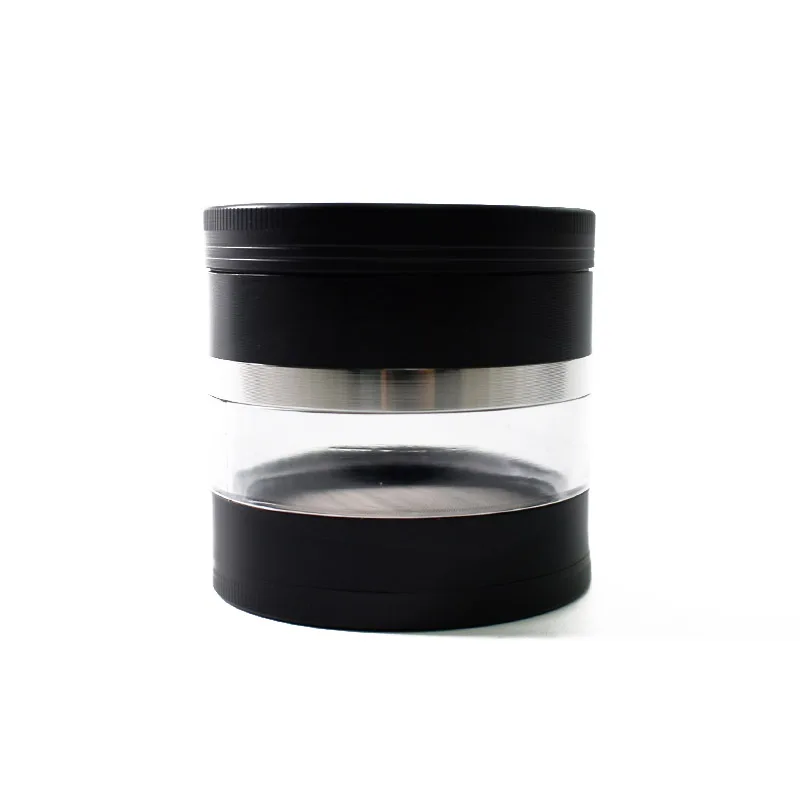 

63 mm 4 layer metal zinc alloy heavy duty high quality luxury premium hand herbal crasher herb weed tobacco side window grinder