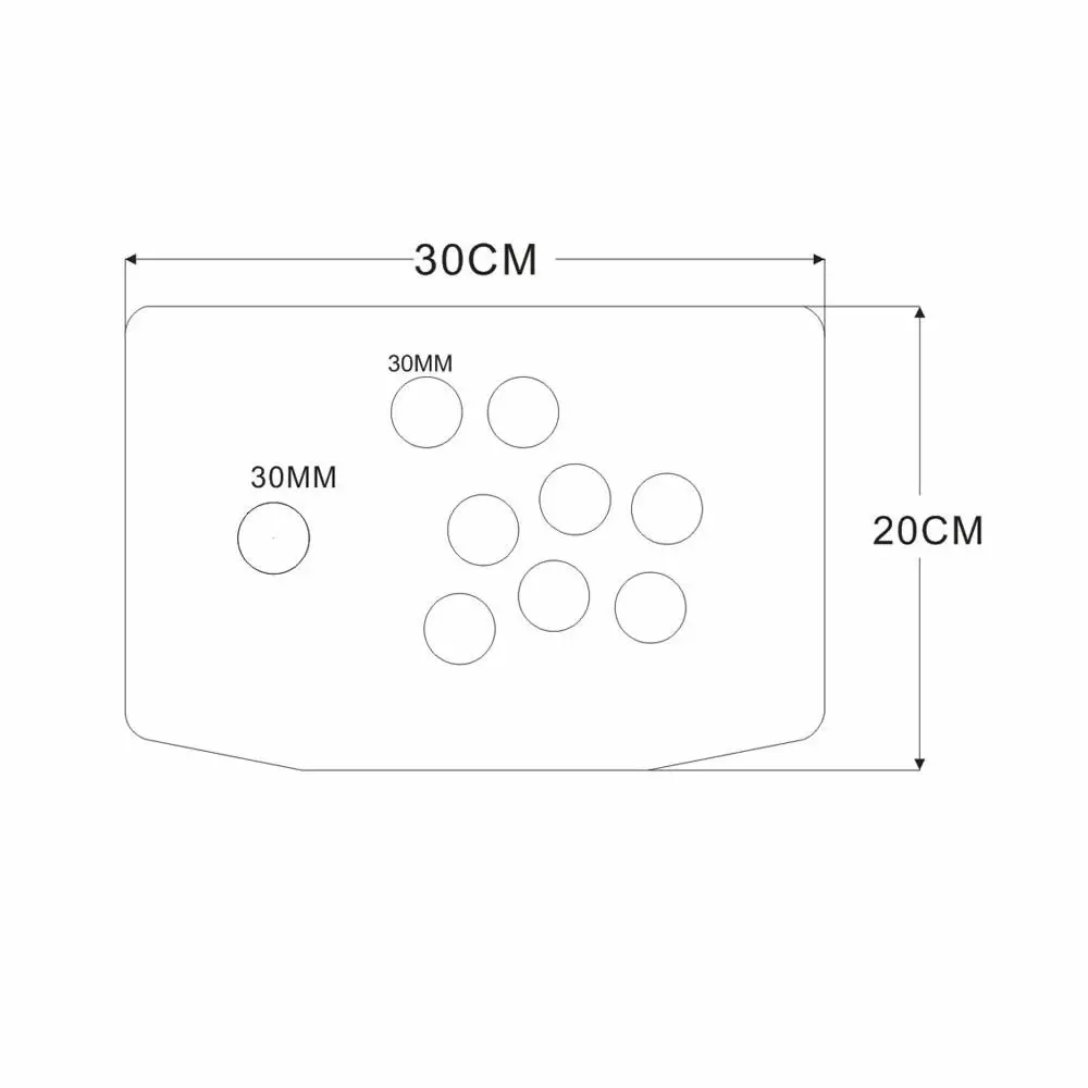 Arcade Joystick Kits Rac-k500t Clear Painel Acrílico Flat Case Faça Você Mesmo Button Hole 24 mm 30 mm - Image 3