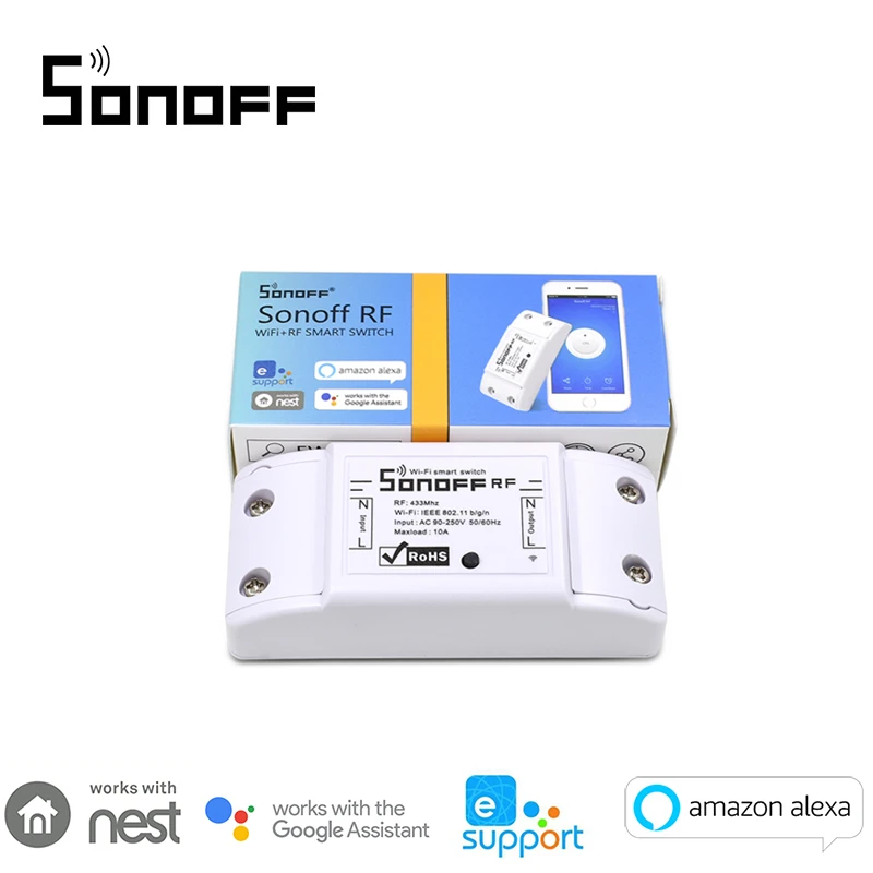 Sonoff RF Интеллектуальный WiFi беспроводной умный дом DIY Переключатель 433mzh rf для MQTT COAP Android IOS Wifi Пульт дистанционного управления Автоматизация