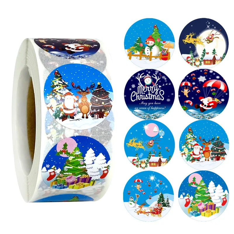 

500Pcs/set Thank You Stickers Merry Christmas Label Sealing Envelope Cards Package kawaii Scrapbooking Decor stationery Gift