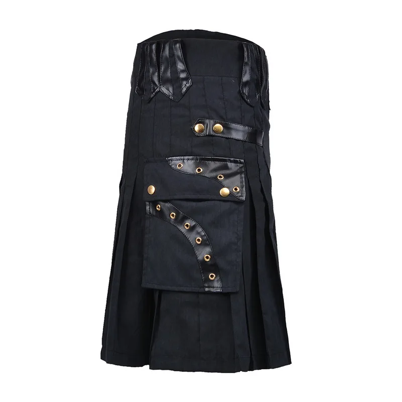 Litthing шотландская Мужская килт традиционная юбка металлическая классическая ретро индивидуальный ремень Двусторонняя Готическая панк клетчатая юбка