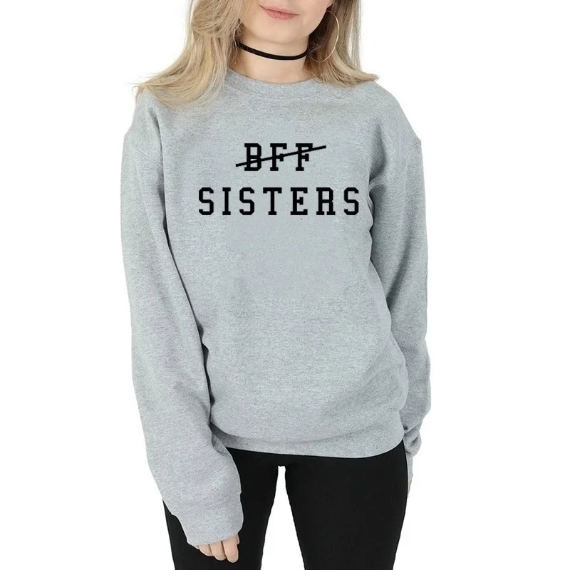 PUDO-XSX, 1 шт., Осень-зима, крутой свитер, BFF SISTERS, толстовка с капюшоном, пуловер, рубашка с длинными рукавами