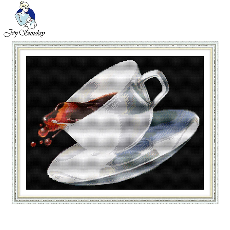 Joy Sunday кофейная чашка наборы для вышивания крестиком распродажа Набор для вышивания Печатный холст вышивка крестиком 14CT DMC рукоделие DIY наборы домашний декор