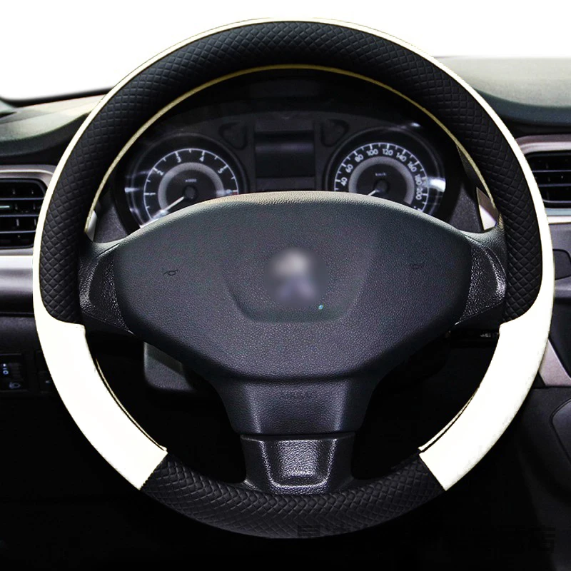 Кожаная оплетка для рулевого колеса нескользящая Peugeot 206 207 307 автомобильные