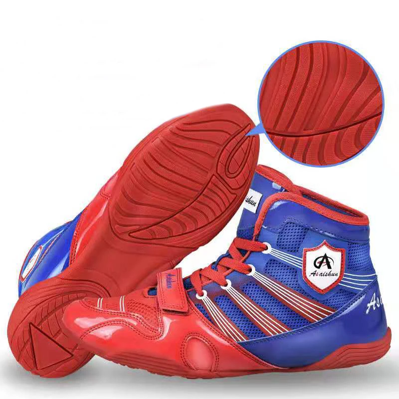 blue wrestling boots